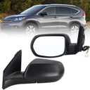 Left Driver Side Mirror Compatible With 2012 2013 2014 2015 2016 Honda CRV CR-V With Manual Folding Power Glass Heated Black Replace#76258-T0A-A21(5Pins)