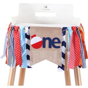 Ofishally One for 1st Birthday - First Birthday for Highchair Banner,The Big One Fishing Banner Birthday Decorations for Boy, Photo Booth Props for Party Supplies, Birthday Souvenir.