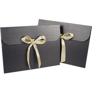 10pcs Paper Envelope Gift Bags with Ribbon Bowknot Holiday Envelope Party Gift Card Packaging Bag Wedding Presents Box for Underwear Silk Scarf Greeting Cards