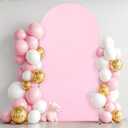 6.6FT Baby Pink Arch Covers Wrinkle-Free Spandex Fitted Arch Stand Cover Wedding Arch Backdrop Covers with Zipper for Baby Shower Birthday DIY Party Banquet Photo Decor Ballon Arch Covers