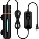 hygger Aquarium U-V Light with Timer, 360 Protective Shield Clean Lamp for Green Water & Algae, Amphibian Small U-V Light for Freshwater & Saltwater Fish Tanks, 7W for 30-130 Gal