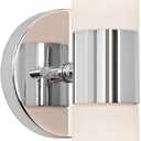 Kira Home Duo 14" Modern Wall Sconce with Frosted Glass Shades, for Bathroom/Vanity, Chrome Finish