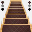 Stair Treads for Wooden Steps - 15pcs, 8x30in Carpet Stairs Runner Indoor Non-Slip Mats for Kids, Elders and Pets