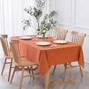 maxmill Rectangle Textured Tablecloth Waterproof Spillproof Wrinkle Free Table Cloth, Kitchen Dining Tabletop Decoration, Fabric Table Cover for Outdoor and Indoor Use, 52 x 70 Inch, Rust
