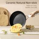 MsMk 9 1/2 Inch Small Egg Pan with Lid, Titanium and Ceramic Nonstick Omelette Pan,Scratch-resistant, Induction Egg Skillet, Oven Safe to 700°F Pan for Cooking, Dishwasher Safe