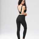 Women's High Waisted Black Shiny Sequin Pants, Casual Elastic Waist Sparkle Glitter Skinny Leggings for Women (Black, L)