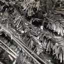  6ft Black Artificial Holiday Christmas Pencil Tree for Home, Office, Party Decoration w/ 608 Tips, Metal Hinges & Base