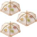 3-Pack Extra Large Food Cover, 32"x32" Pop-Up Food Nets, Mesh Food Covers Tent Umbrella for Outdoors, Screen Tents, Parties Picnics, BBQs, Reusable and Collapsible Food Tents Rotundity 32"x32"