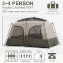 Vidalido Tents3-4 Person Camping Tent with Extended VestibuleWeather Resistant Family Tents with Breathable Mesh WindowsEasy Install Waterproof Outdoor Tent for Backpacking and Camping Hiking, 300 cm x 210 cm x 210 cm