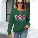 ALLTB Dog Mom Sweatshirt Women Dog Mama Graphic Shirt Cute Paw Shirts Puppy Lover Pullover Casual Long Sleeve Tee Tops