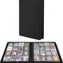 Premium 1000+ Pockets Trading Card Binder, 16-Pocket Ringless Side-Loading Album for TCG, MTG, Lorcana, Sports & Standard-Size Cards (Black2)