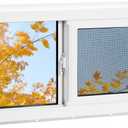 Vinyl Basement Window, 32" x 16" Bathroom Sliding Window with Double Pane Insulated Tempered Glass and Fiberglass Screen for Basement, Bathroom, Shed (White)