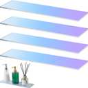 Leinuosen 4 Pcs Iridescent Medicine Shelves 13 Inch Acrylic Medicine Cabinet Replacement Shelves Suitable for Bathroom Living Room Kitchen Wall Mounted and Hanging Cabinet