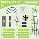 100% Metal Obelisk Trellis for Climbing Plants Outdoor - Heavy Duty Stone Coated Steel Garden Tower Trellis - Tall Sturdy Rustproof Vertical Plant Support for Climbing Vine Vegetables Flowers