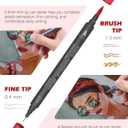 KEMYR Markers for Adult Coloring Books: 80 Color Dual Tip Fine & Brush Pens Water-Based Coloring Marker for Adults Drawing Sketching Bullet Journal Writing Lettering No bleeding