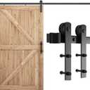 SMARTSTANDARD 9ft Barn Door Hardware kit, Barn Door Track, Sliding Door Hardware kit, Smoothly and Quietly -Heavy Duty Sturdy -Easy to Install, Fit 54" Wide Door Panel (I Shape Hanger)