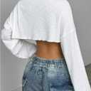 WDIRARA Women's Boat Neck Long Sleeve T-Shirts Drop Shoulder Tee Loose Crop Tops (White, S)