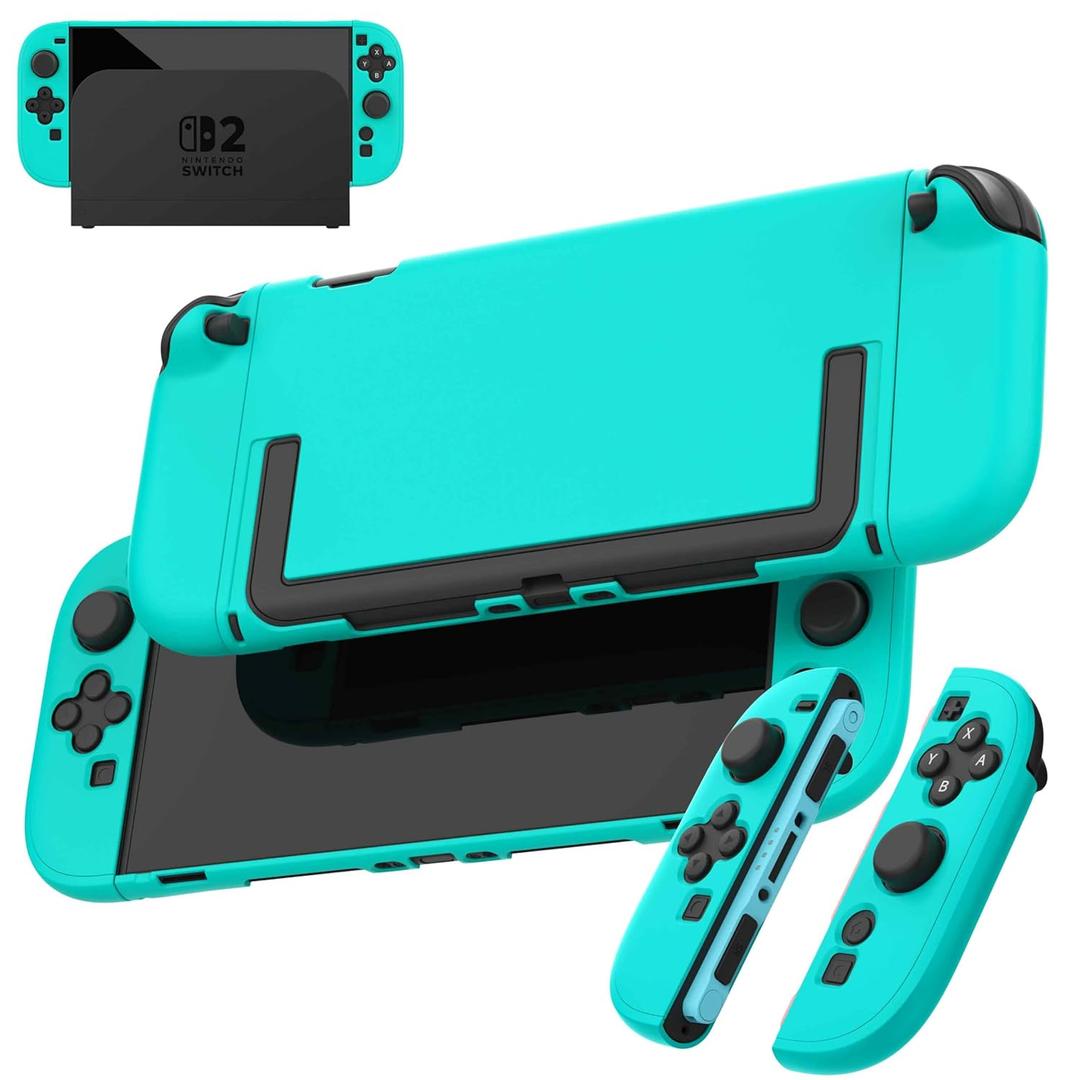 Dockable Case for Nintendo Switch 2 2025 (Only), [10 FT Military Grade Drop Protection] Cute Protective Cover Case for NS 2 - Cyan