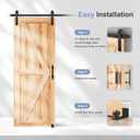 EaseLife 5 FT Sliding Barn Door Track and Handle Hardware Kit,Basic J Pulley,Slide Smoothly Quietly,Easy Install (5FT Track Kit for 24"~30" Wide Single Door)