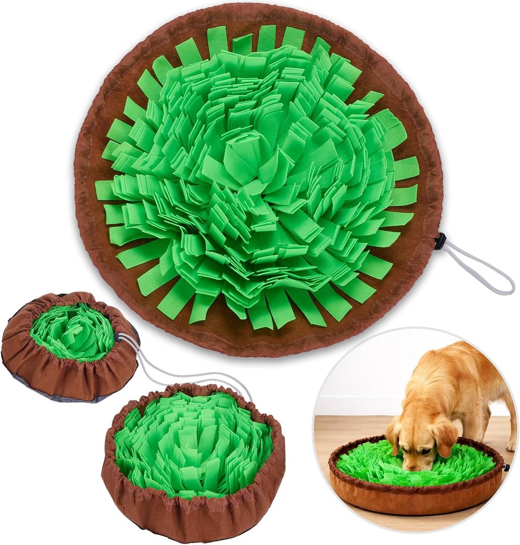 Snuffle Mat for Dogs | Travel-Friendly & Durable Dog Sniff Mat | Encourages Foraging, Mental Stimulation, Slow Eating | Interactive Dog Activity Mat for Puppies & Adult Dogs (Green)