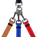 3 Way Dog Leash Reflective Adjustable Coupler No Tangle Detachable 3 in 1 Multiple Dog Leash with Soft Padded Handle for 1 2 3 Dog Pet Cat Puppy Walking Training (3 Way Multi-Color)