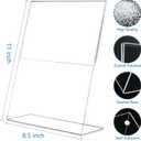 EHWINE 12 Pack Acrylic Sign Holder 8.5 x 11, L Shape Clear Plastic Display Stand, Slanted Back Picture Frame Menu Flyer Paper Display Stand up Table Top Sign Holders for Restaurant, Office and School