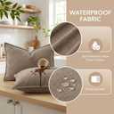 Kevin Textile Waterproof Decorative Pillow Covers Taupe 24x24 Inch Pack of 2 Soft Boucle Textured Euro Pillowcases Elegant Accent Pillows for Couch Sofa Chair Bed Home Decor Indoor Outdoor