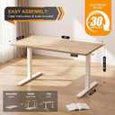 Grandder 55x32 Large Electric Standing Desk, Height Adjustable Computer Desk with 2 Memory Presets, 31.5" Deep Desktop Sit Stand Desk Home Office Desk Workstation Table with Hooks, Oak, Size: 55*31.5 Inch