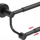 BESy Adjustable 16-26 Inches Double Bath Towel Bar for Bathroom SUS304 Stainless Steel Towel Holder, Hotel Style Wall Mount with Screws Hand Towel Bar Towel Rack Rod Hanger, Matte Black Finish