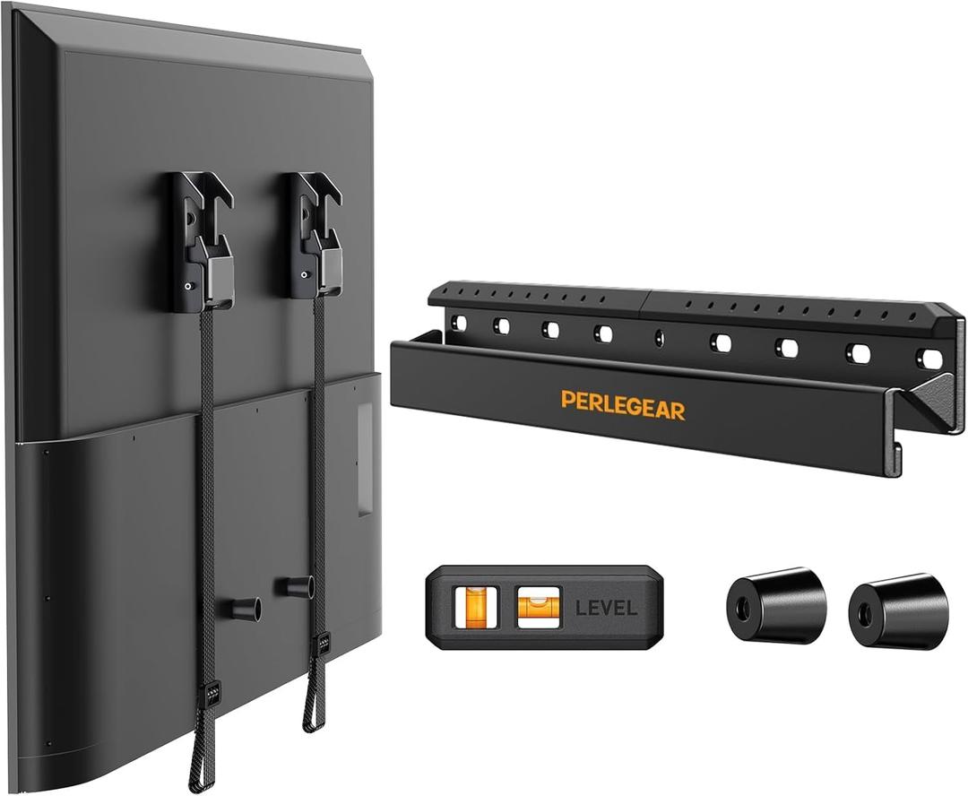 Perlegear No Drill TV Wall Mount for Most 24-65 Inch TVs up to 100 lbs, Studless TV Mount, Drywall TV Bracket with Max VESA 400x400mm, No Stud, Easy Install, Low Profile, PGMT7