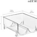 mDesign Plastic Stackable 2 Bottle Storage Holder Rack Organizer for Home, Kitchen Countertop, Cabinet, and Pantry - Holds Water Bottles, Perfect for Tumbler Cup - 4 Pack - Clear