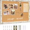 DOLLAR BOSS Cork Board for Wall - 24 X 18 Inches, Birch Bark Framed Bulletin Board Corkboard Decorative Hanging Pin Board for Office & Home Decor
