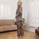 Corna Womens Button Down Pajama Sets, Soft Satin Pajama Set for Women, Comfy Pajamas for Women Set (XXXL)