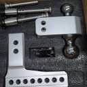 METOWARE Adjustable Trailer Hitch - Aluminum Drop Hitch Fits 2.5-Inch Receiver - Heavy Duty Tow Hitch with 6-Inch Drop/Rise for Truck (18,000 LBS GTW), Double Stainless Steel Locks & Hitch Pin