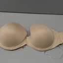 Strapless Bra with Clear Back Invisible Strap Push Up Padded Underwire Backless Halter Bralette (38D, Beige)