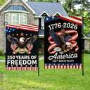 2 x 2PCS 250th Anniversary American Garden Flag,July 4th Independence Day Patriotic Banner,Double-Sided Waterproof 1776-2026 Commemorative Flags