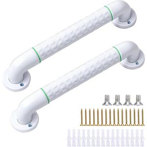 16 Inch Grab Bars for Shower and Bathtubs, 2 Pack Luminous Anti Slip Shower Grab Bars for Seniors Handle Elderly Bed, Toilet, Wall (White)