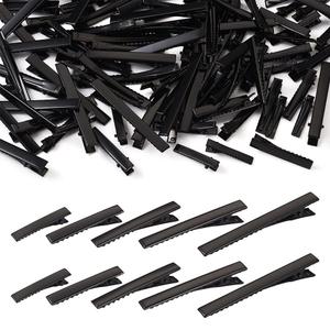 100Pcs Black Alligator Hair Clips 5 Sizes Metal Barrette Hair Clips Single Prong Hairpins for Bows Hair Accessories Making, 35/46/56/65/77mm