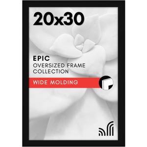 Americanflat 20x30 Poster Frame with Polished Plexiglass - Black Picture Frame - Wide Photo Frames Made of Engineered Wood for Vertical or Horizontal Wall Display - Epic Collection - Black
