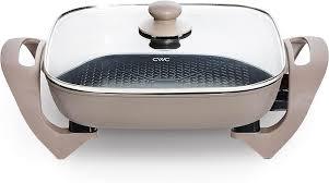 MegaChef Electric Skillet with Tempered Glass Lid, Copper Non-Stick Coating & Adjustable Temperature Control, Versatile Small Kitchen Appliance (8 Inch Skillet)