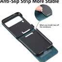 2 x Cases for Galaxy Z Flip 4 Wallet Case, Business Style Premium PU Leather Galaxy Z Flip 4 Card Holders Slim Fit for Women Men Protective Phone Case for Samsung Galaxy Z Flip 4 5G 2022 Green