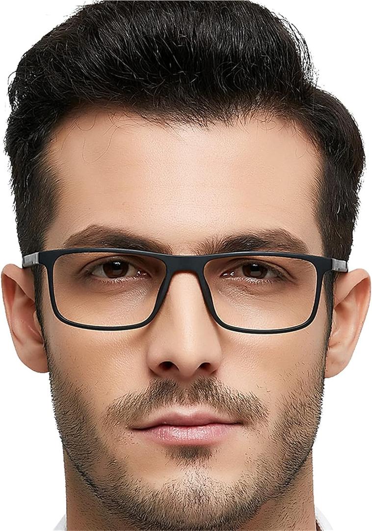 OCCI CHIARI Blue Light Blocking Men's Reading Glasses Computer Stylish Readers 0 100 125 150 175 200 225 250 275 300 350(Grey 0)