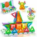 ZNZ Mini Magnetic Tiles 36PCS Travel Toys for Kids, Airplane Travel Activities Magnet Building Toys for Boys Girls 3-8 Road Trip ‌Sensory Toy, Educational Gifts for Toddler 3 4 5 Year Old