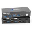 Tailaiera Displayport KVM Switch 2 Monitors 2 Computers, with 4 USB 3.0 Ports for 2 Computers Sharing Dual Monitors Keyboard Mouse Printer with 2 USB Cables, Power Adapter and Controller