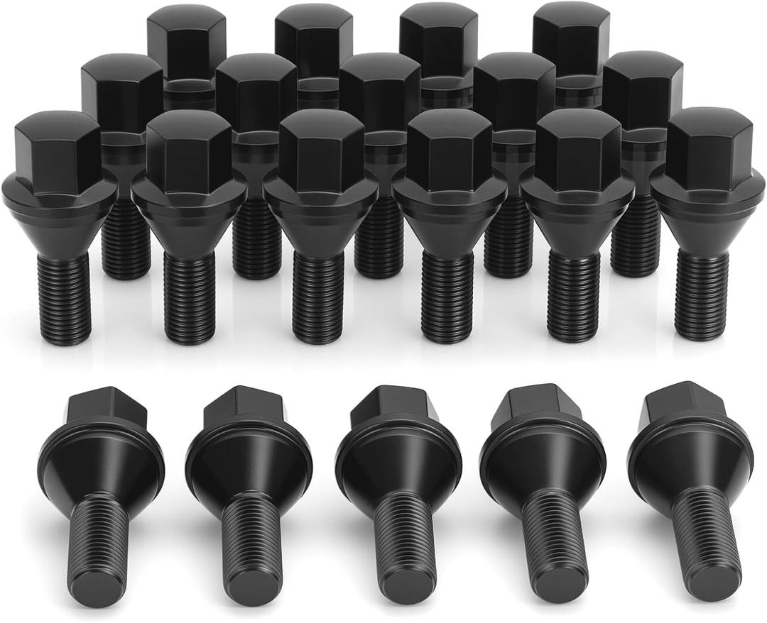 M12x1.25 Lug Bolts, 24pcs Solid One-Piece Wheel Bolts Upgrade for OE 68296586AA 610-632, 22mm Shank 17mm Hex Lug Bolt Fit for Jeep Renegade Dodge Hornet Fiat 500 500L,Replaces Swollen Factory Hardware