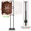 Black Pedestal Poster Sign Stand for Display, Adjustable Height Up to 80 Inchs, Heavy Duty Banner Double Sided Sign Holder for Board & Foam
