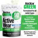 Rockin' Green Laundry Detergent, Plant based, All Natural Laundry Detergent Powder, Vegan and Biodegradable Odor Fighter, Safe for Sensitive Skin (Active Wear 90 Loads - Freshwood Mac)