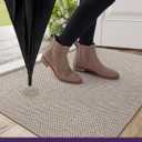 DEXI Ultra Thin Door Mat Indoor Entrance 35x56, Non Slip Rubber Backed Entryway Mats Dirt Trapper, Low Profile Front Doormat for Inside Entry, Patio, Porch, Beige