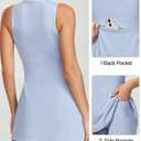 Golf Dresses for Women with Pockets Tennis Dress with Built in Shorts and Bra Athletic Dress Workout Dress Aquatic Blue (Blue)