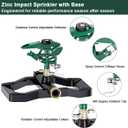 FANHAO Heavy Duty 360 Degree Pulsating Impact Sprinkler, Adjustable Lawn Sprinkler with Metal Base, Covers Up to 5,800 Sq. Ft, Large Area Irrigation System for Lawn, Garden Plant & Patio Cooling